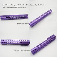 TriRock фиолетовый 12 дюймов Keymod Handguard Rail Picatinny Free Float Mount System с/без 9 слотов Rail Section Fit. 223/5. 56 2024 - купить недорого
