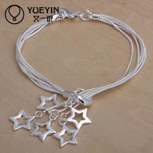 Pulsera chapada en plata para mujer y hombre, joyería de plata Unisex, exageración, moda para mujer 2024 - compra barato