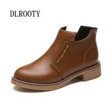 Women Ankle Martin Boots 2019 Spring Female Casual Shoes Woman Flat Fashion Platform Round Toe Zip Solid Comfortable 2024 - buy cheap