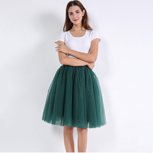 7 Layers 60cm Women Midi Tulle Skirt Pleated Dance Euro Style Tutu Skirts Womens Lolita Petticoat Jupe Saia faldas Party Skirts 2024 - buy cheap