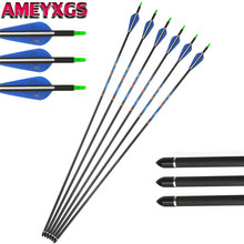 6/12Pcs 30" Archery Pure Carbon Arrows Spine 400 Carbon Arrow Replaceable Broadhead For Bow Outdoor Shooting Hunting Accessories 2024 - buy cheap