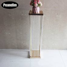 PEANDIM Gold Flower Vase Acrylic Crystal Road Lead Wedding Table Centerpiece Flower Rack For Home Party Event Decoration 2024 - buy cheap