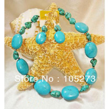 Brincos artesanais de turquesa natural e genuína, conjunto de joias 18 ''s925 feitas à mão 2024 - compre barato