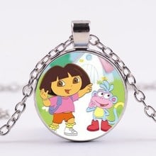 2018 nova cor 3 Dora Dora explorador foto cadeia de moda jóias de cristal bonito do anime pingente de presente da menina 2024 - compre barato