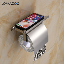 Concise Wall Mount Toilet Paper Holder Bathroom 4 Color Fixture Stainless Steel Roll Paper Holders with Phone Shelf With baf 2024 - buy cheap