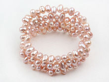 Pulseira com contas de pérola de água doce natural, várias cores rosa, bracelete feminino 2024 - compre barato