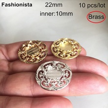 10 pcs Brass Base Setting For 10mm Cabochon,Round Brass Filigree Base Cup,Gold-color,Silver-color,Raw Brass,Jewelry Supplies 2024 - buy cheap