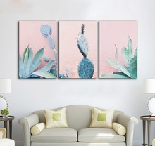 Scandinavian Small Fresh Succulent Plant Triple Painting Unframed Canvas Wall Art Pictures Modern Home Decoration Poster 2024 - buy cheap