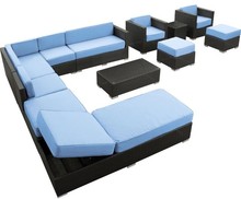 Новый дизайн уличной мебели из ротанга, набор из 12 плетеных диванов 2024 - купить недорого