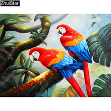 Zhui Star Full Square Drill 5D DIY Diamond Painting "Parrots on the branches" 3D Embroidery Cross Stitch Rhinestone Mosaic Decor 2024 - buy cheap