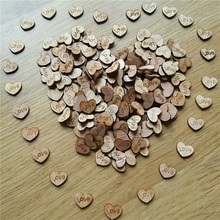 100 шт. резные деревянные ломтики в форме сердца 2024 - купить недорого