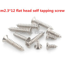 1000PCS M2.3*12 steel with nickel plated phillip flat head countersunk self tapping electronic screw 2024 - buy cheap