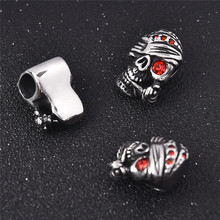 European metal beads 5PCS/Lot Stainless Steel Skull Beads Fashion Findings DIY Supplies Jewelry Accessories 2024 - buy cheap