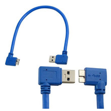 LBSC 30 см USB 3,0 A штекер Micro B 10 pin 90 градусов правый угол кабель Шнур 2024 - купить недорого