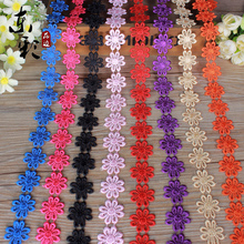 15 Yard/lot Exquisite multicolour water soluble embroidery lace trim clothes accessories 2.5cm lace diy decoration fabric 2024 - buy cheap