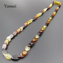 Yoowei 45cm Amber Necklace for Women Oval Original Beads New Year Gifts Healing Adults Natural Baltic Amber Jewelry Wholesale 2024 - buy cheap