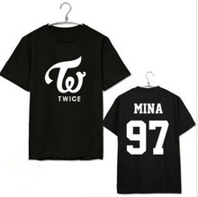 KPOP TWICE Lim Na Yeon MOMO Tzuyu Mina Concert the Same Short Sleeve T-shirt Women T-shirts streetwear tshirt womens shirts 2024 - compre barato