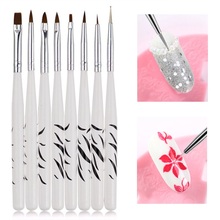 8Pcs/Set Nail Brushes Printing Dotting Pen Acrylic Nail Art Brush UV Gel Nail Art Brushes For Manicure Pinceau Nail Art Tools 2024 - buy cheap