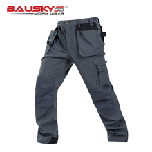 Bauskydd Durable workwear Polycotton men's wear-resistance multi-pockets grey cargo trousers work pants men workwear 2024 - buy cheap