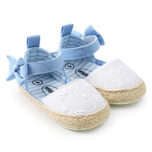 Летняя хлопковая мягкая детская обувь для новорожденных девочек с бантиком Размер 0-18 месяцев 2024 - купить недорого