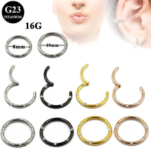 BOG-40PCS New G23 Titanium Hinged Segment Ring 16g Nose Lip Nipple Septum Cartilage Nipple Tragus Clicker Captive Body Piercing 2024 - buy cheap