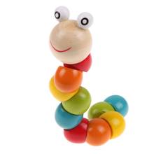 2018 New Wooden Twist Colour Insect Caterpillar Children's Creative Educational Hands Kids Cute Toys 2024 - buy cheap
