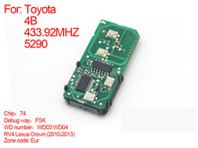 2010 -2013 Auto smart card board 4 buttons 433.92MHZ number: 271451-5290-Eur for toyota free shipping 2024 - buy cheap