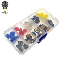 25PCS Tactile Push Button Switch Momentary 12*12*7.3MM Micro switch button + 25PCS Tact Cap(5 colors) 2024 - buy cheap