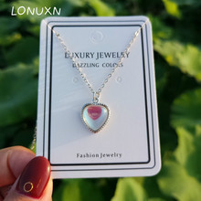 High quality crystal Fashion cute girls Moonstone Pendant For Women Love Heart Pendant Necklace Best Friend Gift Silver Jewelry 2024 - buy cheap