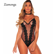 Ziamonga Sexy Lace Bodysuit Women Jumpsuit Black Summer Rompers Womens Jumpsuit Body Feminino Short Overalls Mesh Party Playsuit 2024 - buy cheap