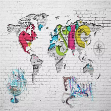 Mapa del mundo nórdico, pintura de fondo de grafiti, mural personalizado de alta gama, papel tapiz al por mayor, mural de pared de fotos 2024 - compra barato
