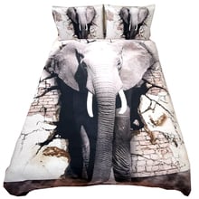 Customized Elephant Bedding Set 3D Printed Duvet Cover Double Black and White Bed Cover pillowcase Bedclothes 2/3pcs #/j 2024 - buy cheap