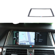 Panel de Control de navegación Interior de coche, embellecedor protector de fibra de carbono con marco decorativo para BMW e70, e71, X5, X6, accesorios de estilo de coche 2024 - compra barato