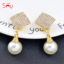 Sunny Jewelry Trendy Square Earrings For Women Long Drop Dangle Earrings Hot Selling Jewelry Findings For Wedding Big Earrings 2024 - buy cheap