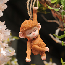 Outdoor Garden Cute Resin Small Monkey Tree Hanging Decoration Pendant Fengshui Landscape yard Home Room Accessories Ornaments 2024 - buy cheap