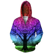 Fashion Harajuku Zipper Jacket 3D Sweatshirt Hoodies Men Red Snow Tree Print Hip Hop Coats Casual Hooded Mixed Color 6XL 2024 - buy cheap