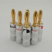 10pcs/lot New High quality 24K Gold Nakamichi Speaker Banana Plugs pure copper Audio Jack Connector Free Drop Shipping 2024 - buy cheap