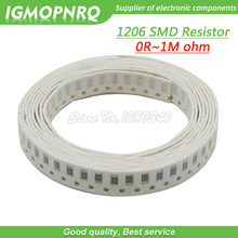 100Pcs 1206 SMD resistor 0R - 10M 1/2W 0 1 10 100 150 220 330 470 ohm 1K 2.2K 10K 100K 200K 0R 1R 10R 100R 200R 220R 330R 470R 2024 - buy cheap