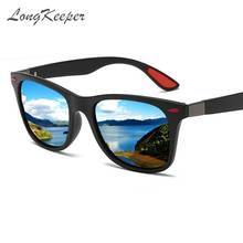 LongKeeper Classic Square Polarized Sunglasses Men Women Brand Designer Vintage Driving Goggle Rivet Mirror Sun Glasses UV400 2024 - buy cheap