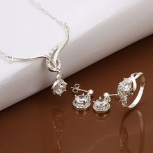 silver plated jewelry set, fashion jewelry set necklace ring earring /dfmalwta dreamila LKNSPCS605 2024 - buy cheap