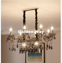 Free Shipping Modern Crystal Chandeliers Lighting Lustre de Crystal Smokey Grey Ceiling Lamp Dining room Light Fixtures LED Lamp 2024 - buy cheap
