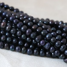 Hot sale black natural pearl beads freshwater cultured wholesale retail factory price fine jewelry making 15inch B1338 2024 - buy cheap