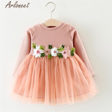 Arloneet-vestido bonito de princesa para niñas, tutú de flores, manga larga, hermoso, l0126 2024 - compra barato