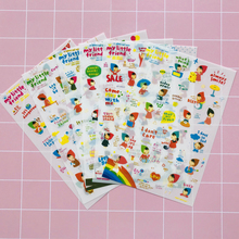 6 Sheets/Pack Kawaii Cartoon My Little Friend Hat Gril Sticker Album Diary Decorative Stick Label Adhesive Stickers Stationery 2024 - buy cheap