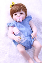 Muñecas de cuerpo completo de silicona para bebés, nuevo color de pelo, NPK, 22 pulgadas, el mejor regalo para niños, muñecas para dormir 2024 - compra barato
