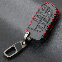 5 Buttons Leather Key Cases Fob Cover For Fiat Dodge Charger Dart Challenger Durango Jeep Grand Cherokee Chrysler 300 Smart Keys 2024 - buy cheap