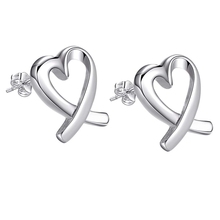 love heart bright high quality free shipping Silver Earrings for women fashion jewelry earrings /ZWYMKIEO WLRODBHP 2024 - buy cheap