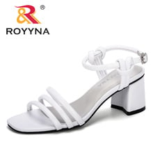 ROYYNA 2019 Summer New Style Outdoor Sandals Woman Open Toe Cross-Knit High Heels Sandals Ladies Slippers Zapatos De Mujer Comfy 2024 - buy cheap