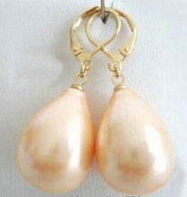 hj 00582 Pink South Sea Shell Pearl Drop 18KGP Hook Earrings 2024 - buy cheap