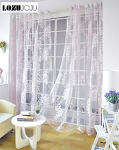 LOZUJOJU Free shipping pink burnout tulle kitchen curtains sheer curtain panel 2024 - buy cheap